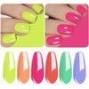 Vishine Gel Nail Polish Kit,Sunny Days Collection Nail Art 6 Colors Neon Lemon Green Peachy Coral Pink Creamy Blue Soak Off Nail Lamp Gel Polish Set Manicure 8ml