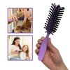 Styling Gear Detangling Hair Brush Nylon Bristles 7 Row Teasing Womens Brush For Thick Hair Small Travel Hairbrush Brush For Hair 1 Pcs. (Lavender)