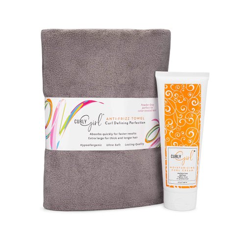 Curly Girl Moisturizing Styling Cream & Curly Girl Towel (Gray)