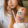 Tazimi Independence Day Temporary Tattoos 4th of July Independence Day Sleeves Tattoos Stickers for Men Women American Flag Tattoos Labor Day Decorations Patriotic Tattoos Full Half Arm Face Tattoos