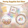 Confetti Sprinkles Theme Party Supplies Kit for 24 Guests - 97 Pcs Including Plates, Forks, Napkins, Bunting - Happy Birthday Decorations & Favors