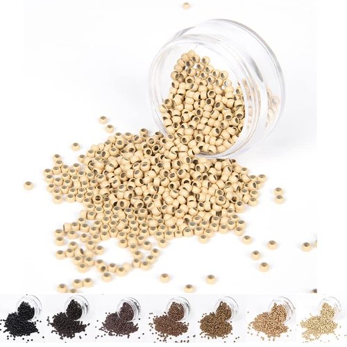 1000Pcs Nano Ring Beads Micro Links Rings Hair Extensions Beads Nano Copper Rings Salon Tools Accessories for Nano Tip Hair Extension 7 colors Available (#13)