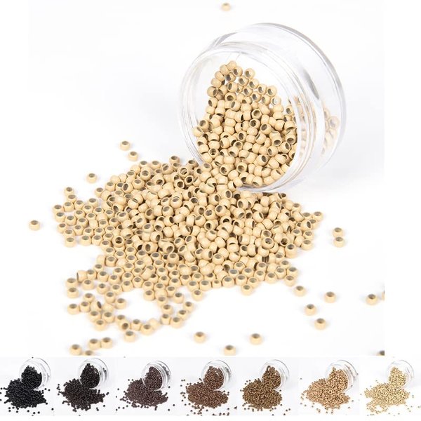 1000Pcs Nano Ring Beads Micro Links Rings Hair Extensions Beads Nano Copper Rings Salon Tools Accessories for Nano Tip Hair Extension 7 colors Available (#13)
