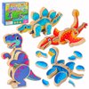 Protado Dinosaur Building Blocks Set, Wooden Dino Blocks, Magnetic Dinosaur Builders, STEM Take Apart Dinosaurs Playset, Montessori Fine Motor Skills Educational Learning Toy Gift for 3 4 5 Years Kids