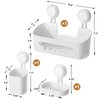 LEVERLOC Shower Caddy Suction Cup Set Shower Shelf Shower Basket NO-Drilling Removable Suction Shower Organizer Powerful Waterproof Bathroom Caddy Organizer