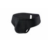Faringoto Men's Wide Belt Thong Low Waist Ice Thread Underpants Black