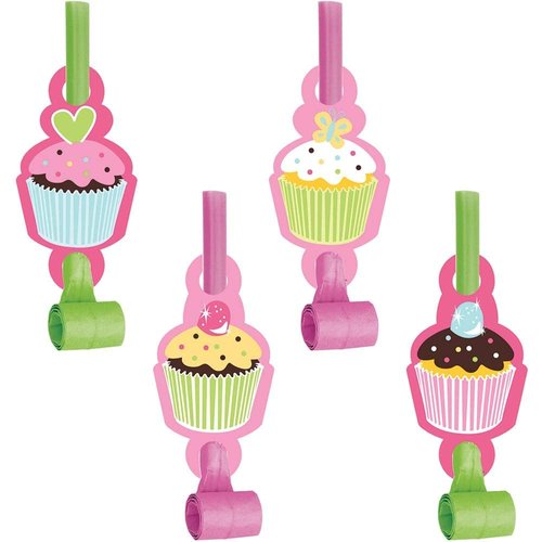 Creative Converting Cupcake Birthday Party Blowers (8-Pack)