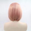 melody wig Melody Synthetic Lace Front Bob Wigs Short Straight Hair Peach Red Wigs For Women Rose Gold Pink Wigs Heat Resistant Fiber Pink Wigs Middle Part 14" …