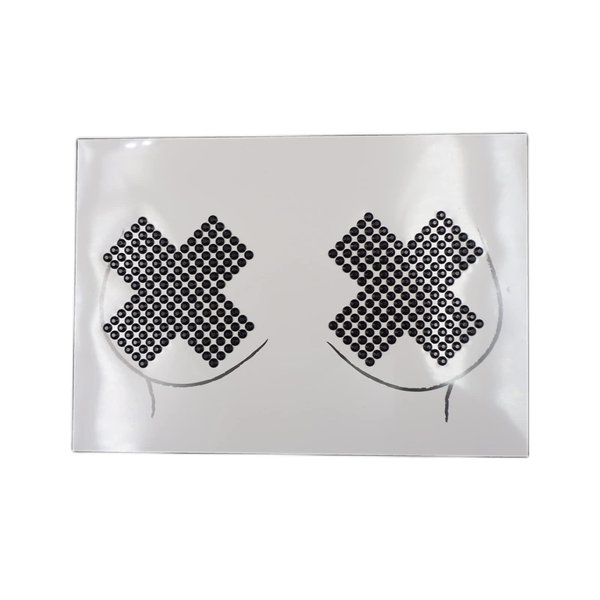 halloween black Rhinestone face stickers cross body gems festival diamond skull carnival outfit body glitter chest stickers jewels nipple cover sticker (black)