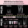 NOVO OVO Duck Feet Nail Tips for Small and Medium Hand, Extra Short Full Cover Press On Acrylic, Clear Full Coverage Thick Flare French Soft Gel Fake False Nail Extension x 12 Sizes 120 pcs