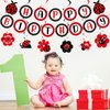 Ladybug Fancy Birthday Party Decoration Kit Cute Ladybug Birthday Banner Ladybug Honeycomb Centerpiece Ladybug Hanging Swirls Ladybug Party Decoration for Girls Birthday Baby Shower Party Supplies