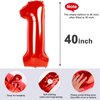 17 Balloon Numbers Red 40 In, 17th Birthday Decorations for Boys Girls, 71st Happy Birthday Party Decorations Big Foil Mylar Balloons, Super Mario Birthday Party Supplies