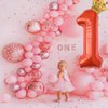 40 Inch Red Number 4 & Mini Crown Balloon for Birthday Party Decorations, 4th Birthday Party Decorations, Baby Shower Anniversary Balloons Decorations Supplies