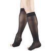 Truform Sheer Compression Stockings, 15-20 mmHg, Women's Knee High Length, Open Toe, 20 Denier, Black, Medium