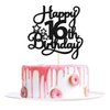 1 Pack Happy 16th Birthday Cake Topper Glitter Sweet 16 Cake Pick Birthday 16th Birthday Cake Decorations for Children 16th Birthday Theme Party Supplies Black