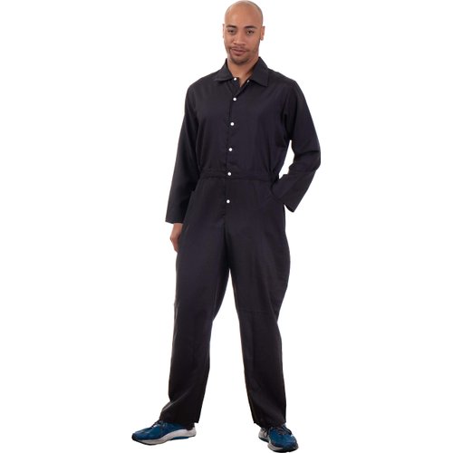 Black Jumpsuit | Costume Cosplay Flight Jump Suit Halloween Unisex Men Women -Black,L