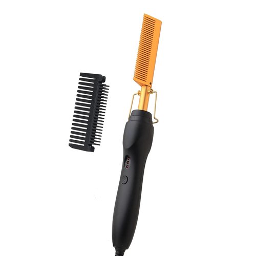 2 in 1 Electric Ceramic Hair Straightener and Curling Iron, Heat Pressing Flat Iron Curlers, Portable Anti-Scald Design for Wigs, Beards, and Travel
