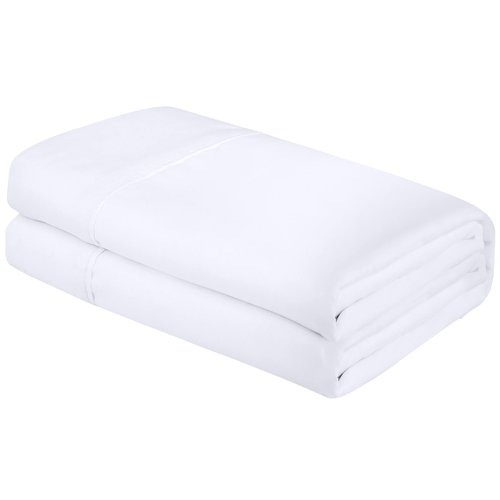 ROYALE LINENS Full Size Flat Sheet Only - Brushed 1800 Microfiber - Ultra Soft & Breathable - Wrinkle & Stain Resistant - Hotel Quality Flat Sheet Sold Separately - Top Sheet for Bed - (Full, White)