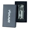 Xikar HP3 Inline Triple Flame Cigar Lighter, Attractive Gift Box, EZ-View Red Fuel Window, Honeycomb Texture, Gunmetal