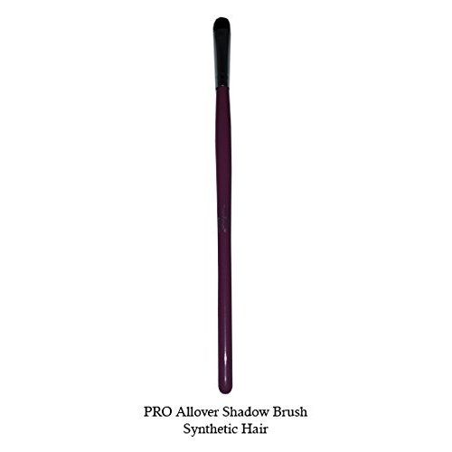 Tootloo Professional High PRO Allover Shadow Brush 2-Tone (Dark and a Darker Brown) Synthetic Bristles 6" Black Wooden Handle. For eye shadow, blush, powder, foundation, and lips. (Lavender)