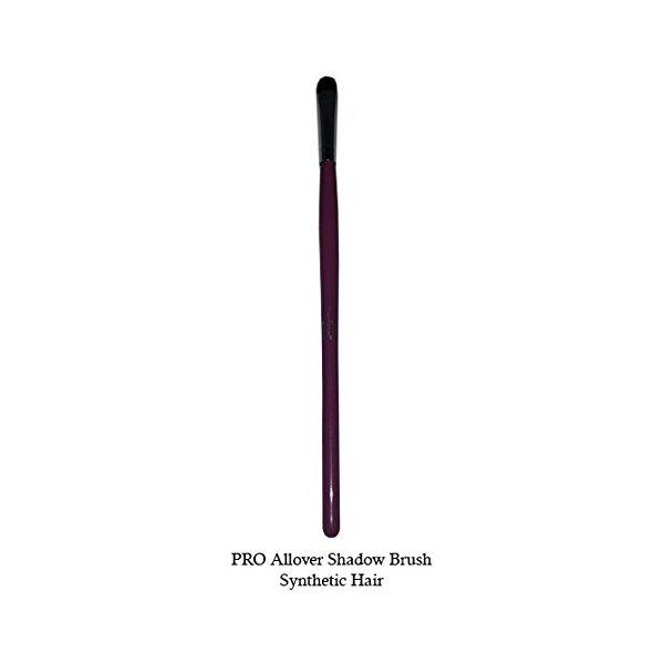 Tootloo Professional High PRO Allover Shadow Brush 2-Tone (Dark and a Darker Brown) Synthetic Bristles 6" Black Wooden Handle. For eye shadow, blush, powder, foundation, and lips. (Lavender)