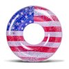 Inflatable USA Pool Float - Luxurious Ring Pool Float with Sparkling Silver Stars Confetti with Cute American Flag Pool Float Design, Perfect 4th of July Pool Float for Beach, Lake, and Pool - 36 Inch