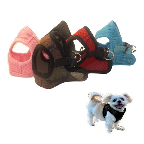 Snazzi Pet Soft No Pull Adjustable Comfy Step in Dog Vest Harness for Tiny XXS XS Small Med Dogs Cats 2-20 lbs Teacup Mini Toy Puppy (Camo, XS 9.5"-11.5" 2-4 lbs)