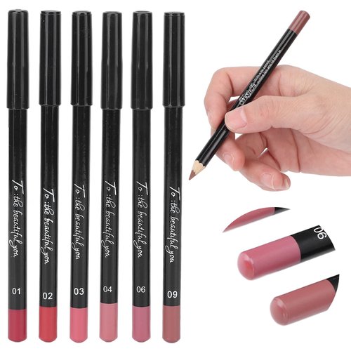 ANGGREK Lip Liner,Lip Pencil Waterproof Lip Liner Long Lasting 6pcs Lip Liner Professional Waterproof Matte Long Lasting Lip Pencil Pigmented Cosmetics(set 02)
