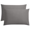 FLXXIE 2 Pack Microfiber Queen Pillow Cases, 1800 Super Soft Pillowcases with Envelope Closure, Wrinkle, Fade and Stain Resistant Pillow Covers, 20x30, Dark Grey