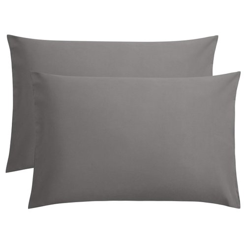 FLXXIE 2 Pack Microfiber Queen Pillow Cases, 1800 Super Soft Pillowcases with Envelope Closure, Wrinkle, Fade and Stain Resistant Pillow Covers, 20x30, Dark Grey