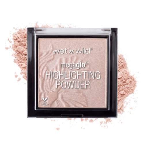 wet n wild MegaGlo Highlighting Powder, Highlighter Makeup, Shimmer Glow, Pink Rose Gold Blossom Glow