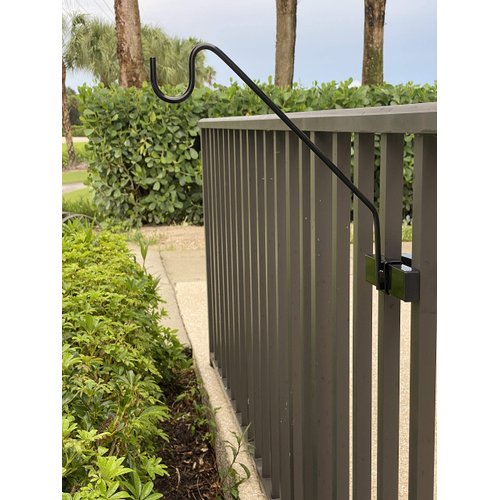 Hold It Mate Multi Use Deck Mounted Hook Kit for Outdoor Bird Feeders, Planters, and Wind Chimes - Perfect Balcony, Porch, or Fence Hanger Holds up to 15lbs with Ease! USA Patented! Our Shortest Hook - Check our Store for Longer Hooks!