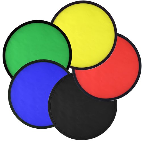 Mototo 15 Pieces Foldable Flying Disc Fans with Bag Folding Pocket Toy Set for Kids Fun Birthday Party Favors Summer Outdoor Activity Game Christmas Halloween, 5 Colors