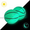 Botabee Glow in The Dark Basketball, Pack of 2 - Mini Basketball Toys for Indoor or Outdoor Play - Soft, Lightweight, Easy Grip and Durable Design - Ideal for Nighttime Fun - Green, 5-Inch Diameter
