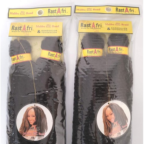 [Pack of 2] RastAfri Malibu Afro Kinky Braid (18", 1B)