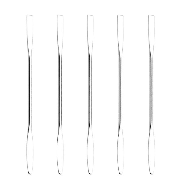 Wismee 5Pcs Makeup Spatula tool metal Set Professional Beauty Stainless Steel Cosmetics Mixer Long Metal Spatula Depotting Mixing Tool (#1)