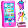 JOYIN Pretend Play Smart Phone, Keyfob Key Toy and Credit Cards Set, Kids Toddler Cellphone Toys, Toddler Birthday Gifts Toys for 1 2 3 4 5 Year Old, Kids Presents Toys