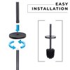 JS Jackson Supplies Sleek Toilet Brush and Holder with Metal Handle - Matte Black