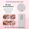 Makartt Nail File: 80 80 Grit Emery Boards for Nails, 10pcs Nail Files for Acrylic Nails, Professional Washable Doubled Sides Nail File Kit, Coarse Fingernail Files for Beauty