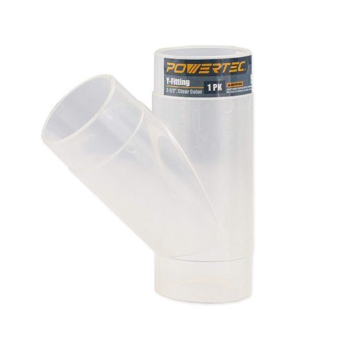 POWERTEC 2-1/2 Inch Clear Y Fitting for 2-1/2 Inch Dust Collection Hose, 2 1/2 Inch Dust Collection Hose Connector Fittings for Dust Collection System, 1 pack (70228)