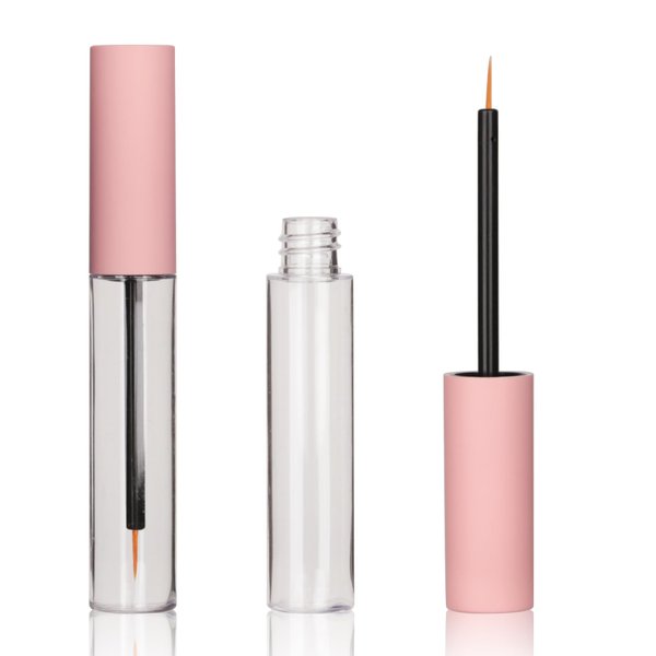 COSIDEA 50PCS Empty plastic Pink 10ml Eyeliner tubes packing Vials Bottle Containe Eyeliner Brush Applicator for DIY Eyelash Growth Oil,Eye Gloss Liquid