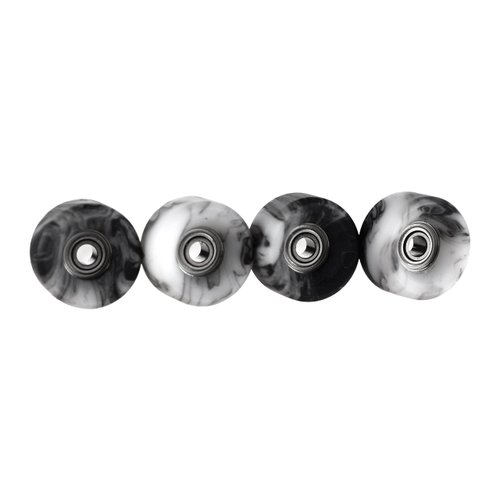Teak Tuning Apex 61D Urethane Fingerboard Wheels - Slim Bowl Shaped, 7.5mm Diameter - ABEC-9 Stealth Bearings - Made in The USA - Grey & White Swirl Colorway