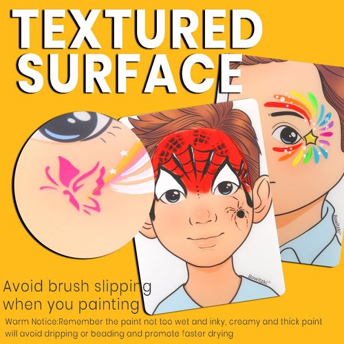 Bowitzki face painting practice board,5 pieces reusable colorful face paint practice board,painting makeup excersize template A4 size