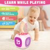 Learning Cube Toys for 1+ Year Old Girl, Bilingual Cube with Music & Light, Educational Toy for Toddler Age 1-2, Early Learning Musical Baby Toys 12-18 Month, Christmas Birthday Gifts for Kids Aged 1+