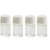 24PCS 2ml /2G Mini Small Ounce Clear Glass Bottle Container Jar Vial Pot for Chemistry Lab Essential Oil Smaple Liquid Water Cosmetic Makeup Storage Bottle with Orifice Reducer (White Cap)