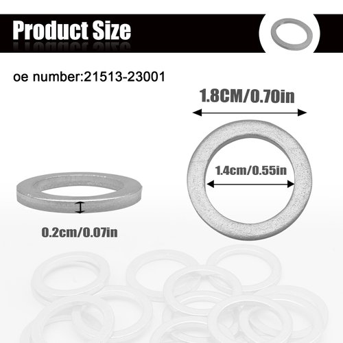 15pcs M14 Oil Pan Drain Plug Gasket Seal Compatible with Kia Fits Most Popular Models 21513-23001