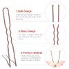 Hair Pins for Buns, IKOCO 2.4 inch U Shaped Hair Pins Brown Hair Bun Pins for Women Girls with Storage Box