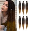 3 Tone Pre Stretched Braiding Hair 28 inches 6 Bundles Professional Braids Hair Extensions Synthetic Crochet Braiding Hair 1b-30-27
