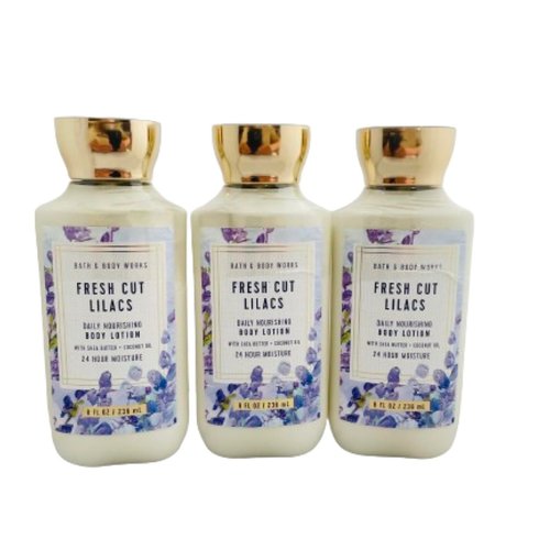 Bath & Body Works Fresh Cut Lilacs 3 Pack Body Lotion Bundle - 8 fl oz / 236 mL each