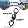 9KM DWLIFE Ball Bearing Swivels Copper Stainless Steel Solid Welded Ring Black Nickel High Strength Connector Saltwater Freshwater Fishing Tackle